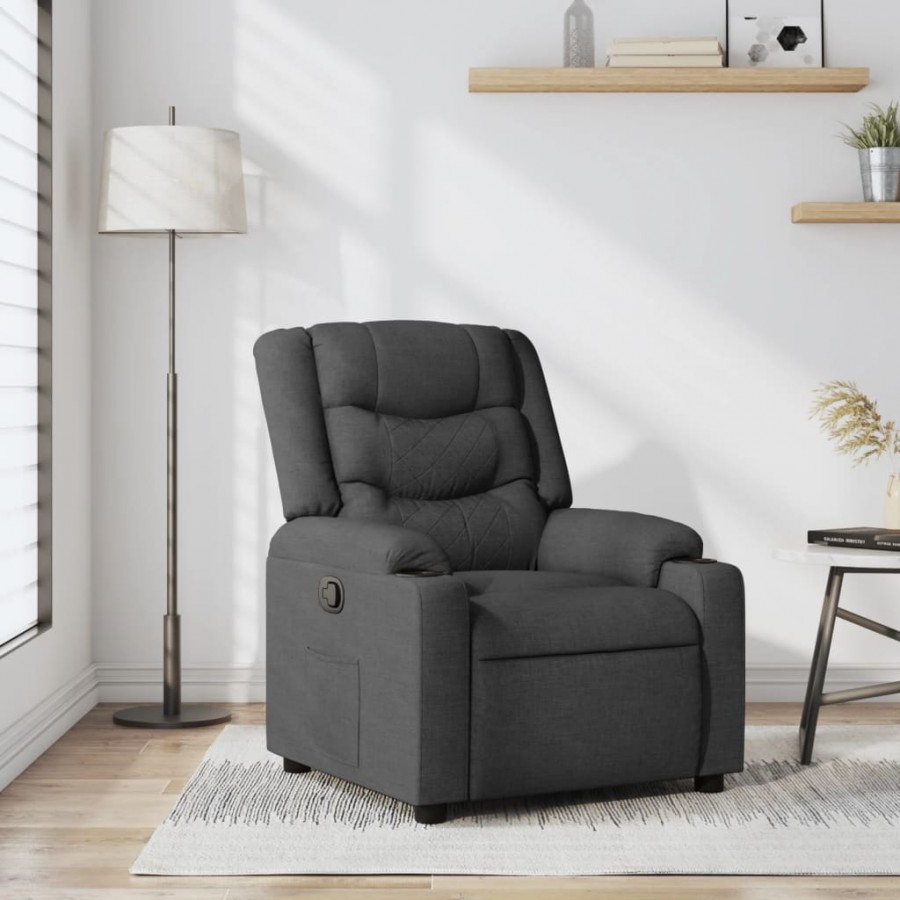 Fauteuil inclinable Gris foncé Tissu