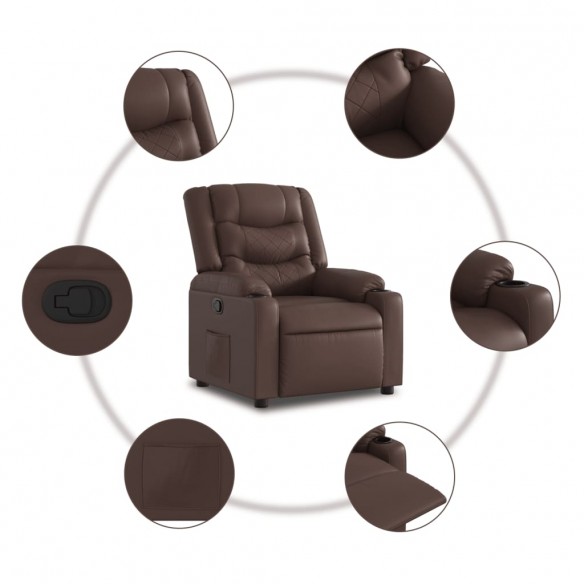 Fauteuil inclinable Marron Similicuir