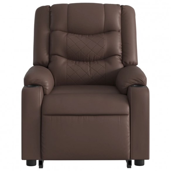 Fauteuil inclinable électrique marron similicuir