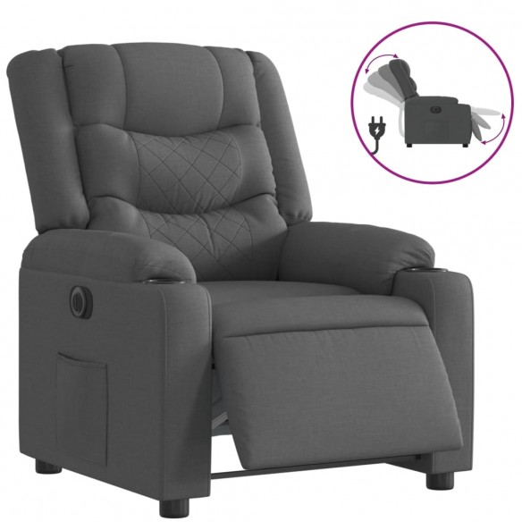 Fauteuil inclinable électrique Gris foncé Tissu