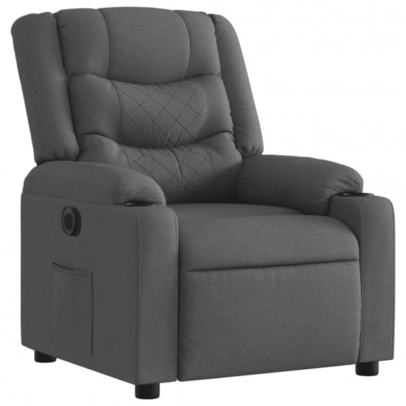 Fauteuil inclinable électrique Gris foncé Tissu