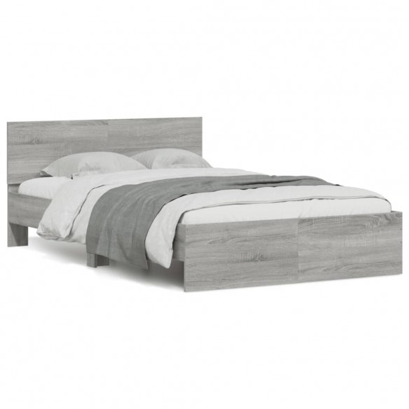 Cadre de lit avec tête de lit sonoma gris 120x200 cm
