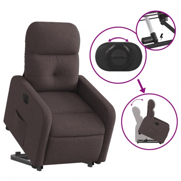 Fauteuil inclinable électrique marron foncé tissu