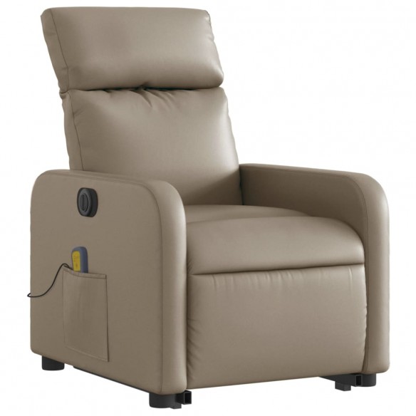 Fauteuil inclinable de massage électrique cappuccino similicuir