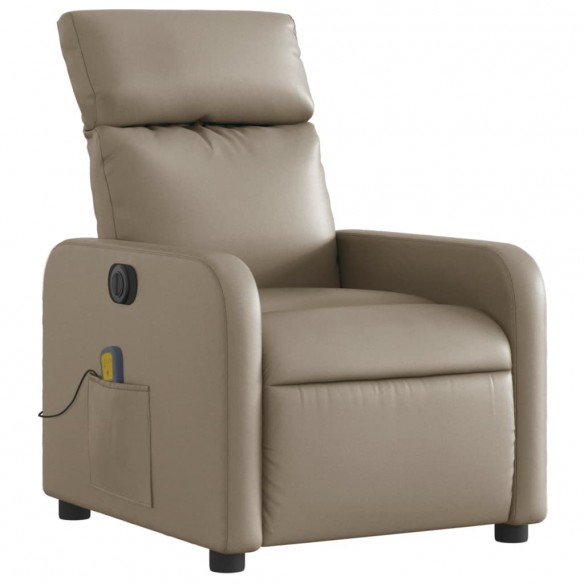 Fauteuil de massage inclinable électrique cappuccino similicuir