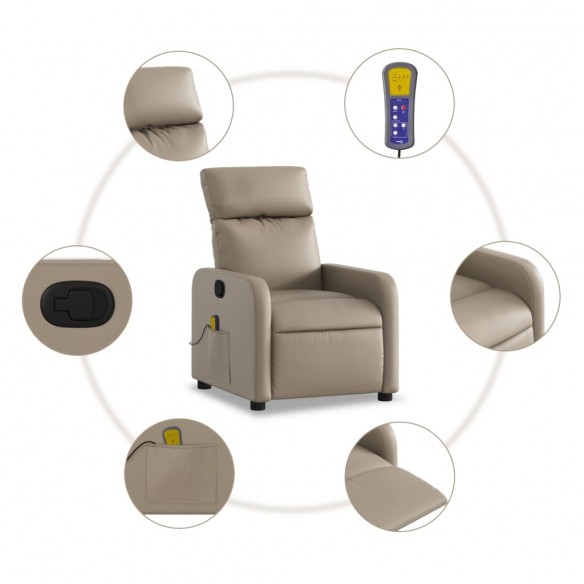 Fauteuil de massage inclinable Cappuccino Similicuir