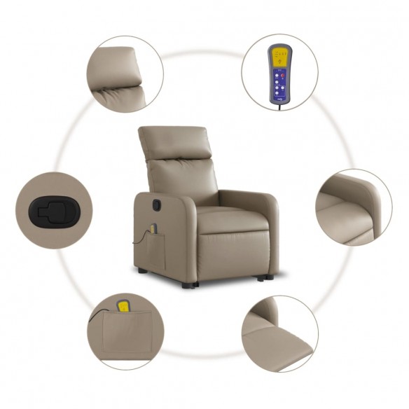 Fauteuil inclinable de massage Cappuccino Similicuir