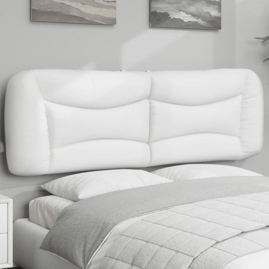 Coussin de tête de lit blanc 160 cm similicuir