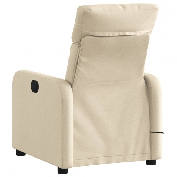 Fauteuil de massage inclinable Crème Tissu