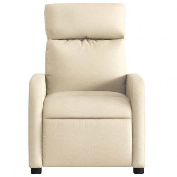 Fauteuil de massage inclinable Crème Tissu