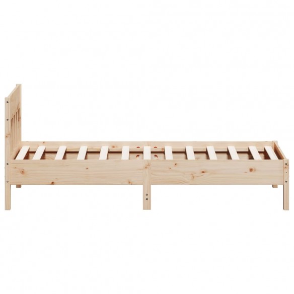 Cadre de lit avec tête de lit 90x190 cm bois de pin massif