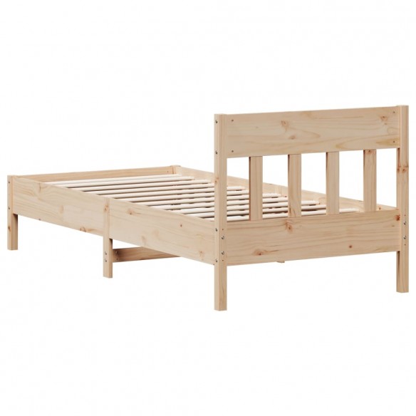 Cadre de lit avec tête de lit 90x190 cm bois de pin massif
