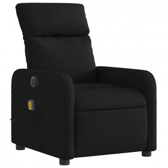 Fauteuil de massage inclinable électrique Noir Tissu