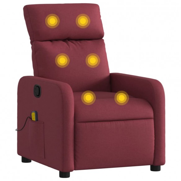 Fauteuil de massage inclinable Rouge bordeaux Tissu