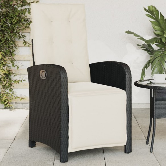 Chaises inclinables de jardin lot de 2 repose-pied noir rotin