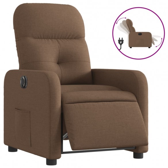 Fauteuil inclinable électrique Marron Tissu