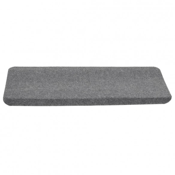 Tapis d'escalier autocollants 15 pcs 65x24,5x3,5 cm Gris