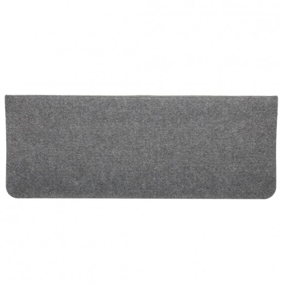 Tapis d'escalier autocollants 15 pcs 65x24,5x3,5 cm Gris