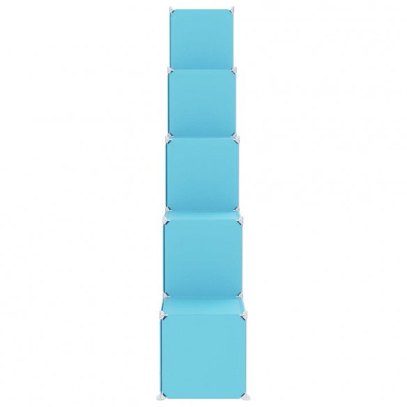 Armoire de rangement pour enfants avec 15 cubes Bleu PP