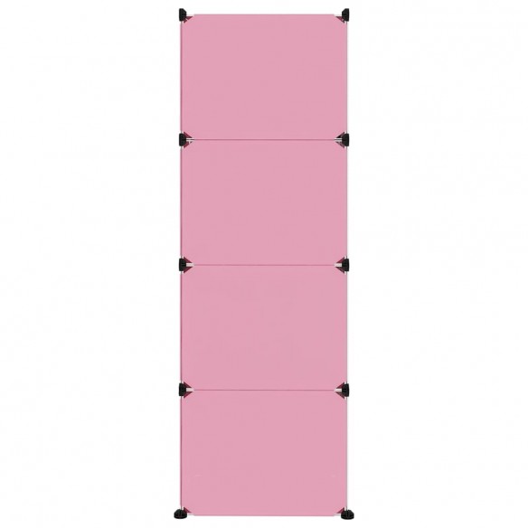 Armoire de rangement pour enfants avec 12 cubes Rose PP