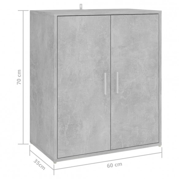 Armoire à chaussures Gris béton 60x35x70 cm Aggloméré