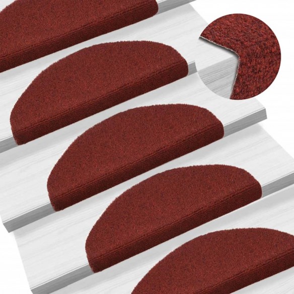 Tapis autoadhésifs de marches 5 pcs Rouge 65x21x4 cm Aiguilleté