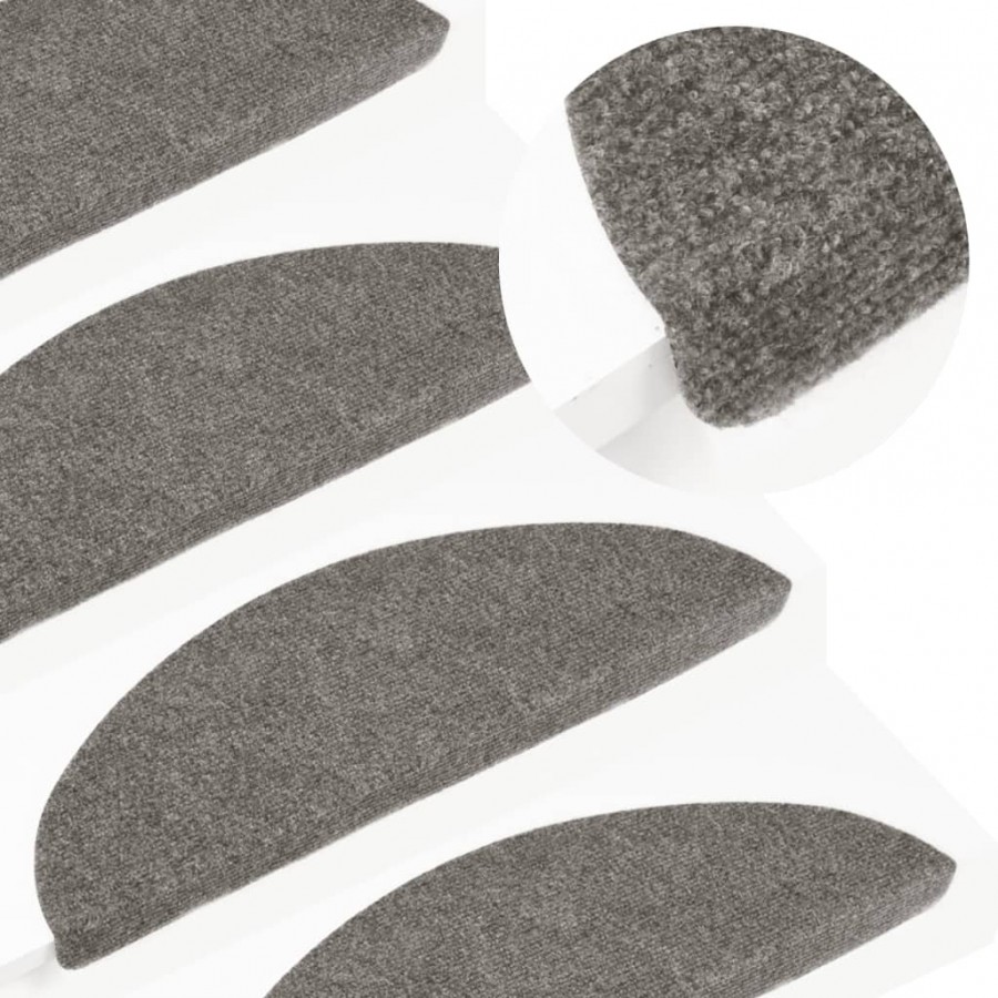 Tapis d'escalier autocollants 15 pcs 56x17x3 cm Gris