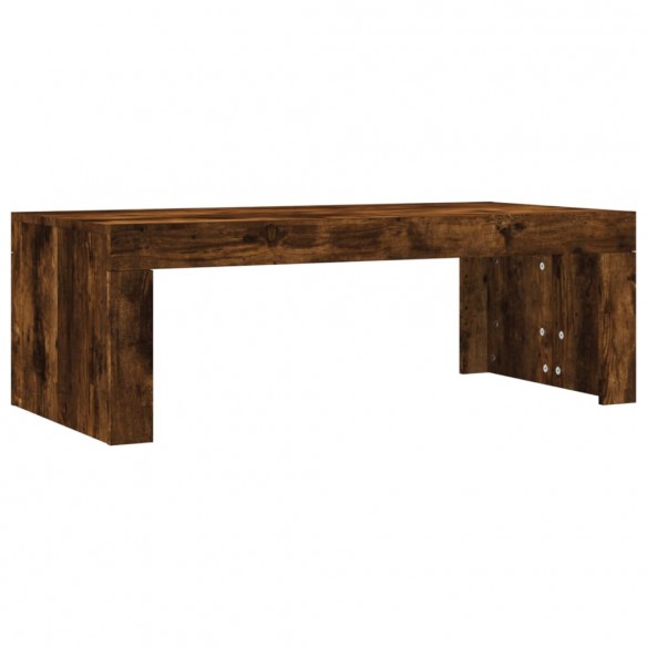 Table basse chêne fumé 102x50x36 cm bois d'ingénierie