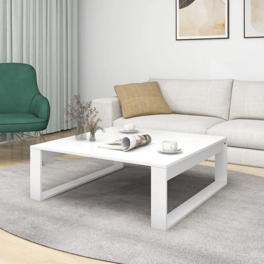 Table basse Blanc 100x100x35 cm Aggloméré Table basse Blanc 100x100x35 cm Aggloméré
