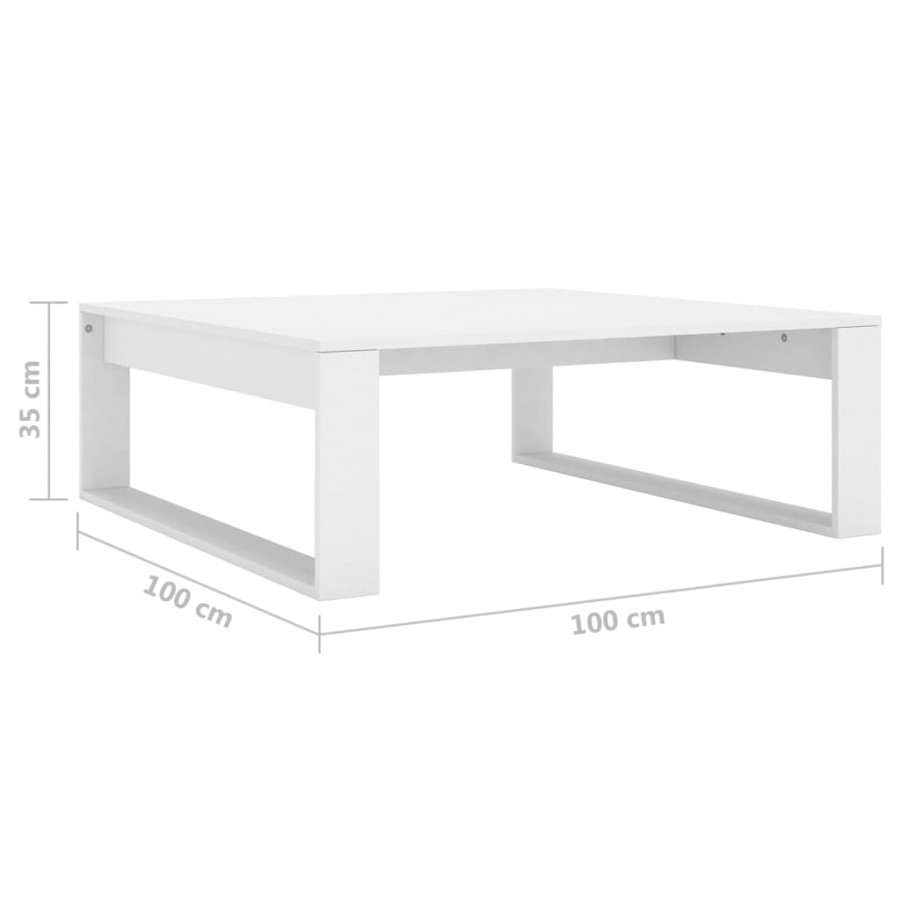 Table basse Blanc 100x100x35 cm Aggloméré Table basse Blanc 100x100x35 cm Aggloméré