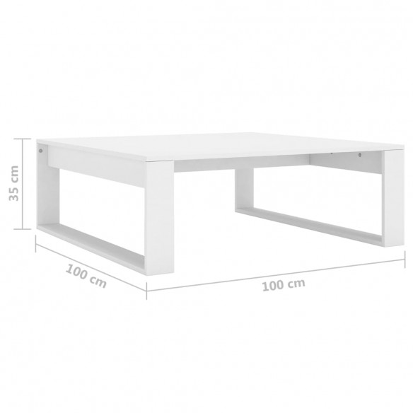 Table basse Blanc 100x100x35 cm Aggloméré