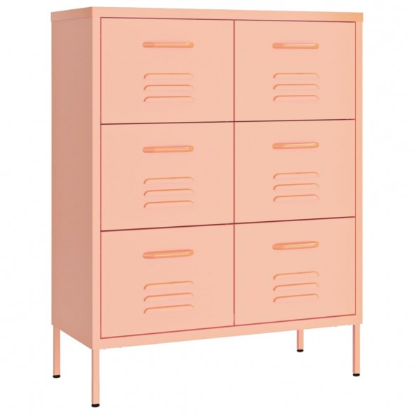 Armoire à tiroirs Rose 80x35x101,5 cm Acier