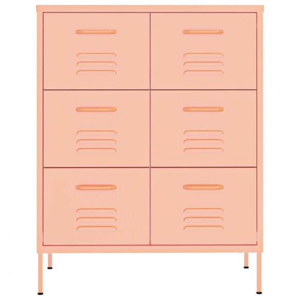 Armoire à tiroirs Rose 80x35x101,5 cm Acier