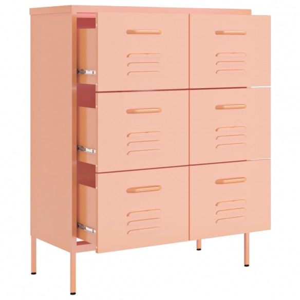 Armoire à tiroirs Rose 80x35x101,5 cm Acier