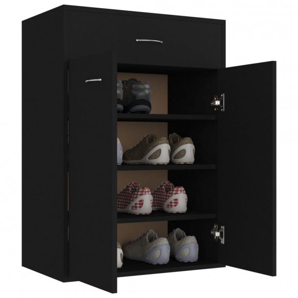 Armoire à chaussures Noir 60x35x84 cm Aggloméré