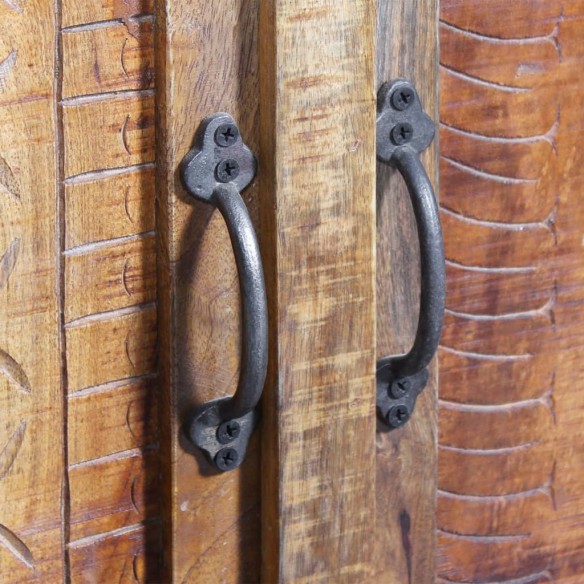 Meuble de salle de bain avec miroir Bois massif de manguier