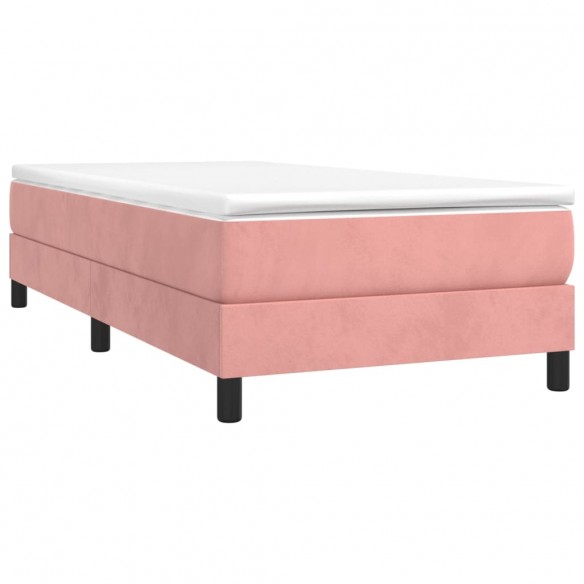 Cadre de lit avec matelas Rose 100x200 cm Velours