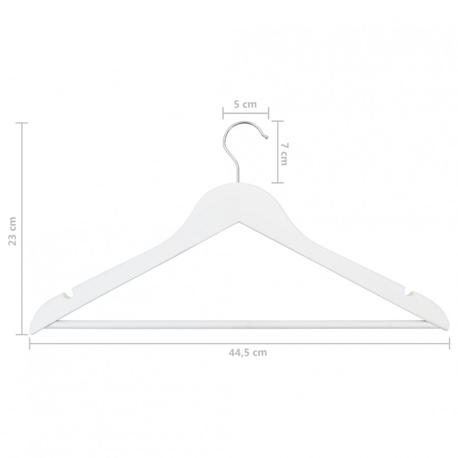 Cintres antidérapants 100 pcs Blanc Bois dur