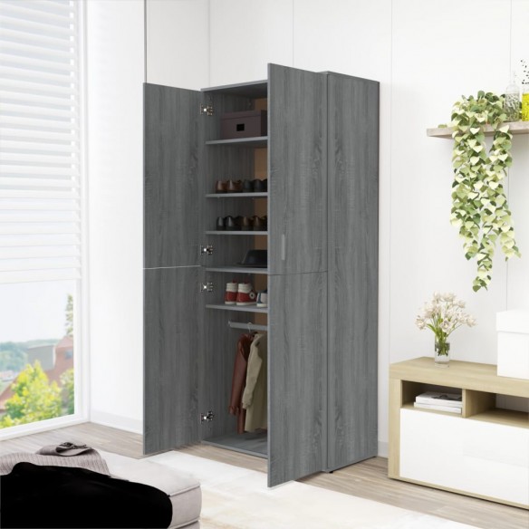 Armoire à chaussures Sonoma gris 80x39x178 cm Bois d'ingénierie