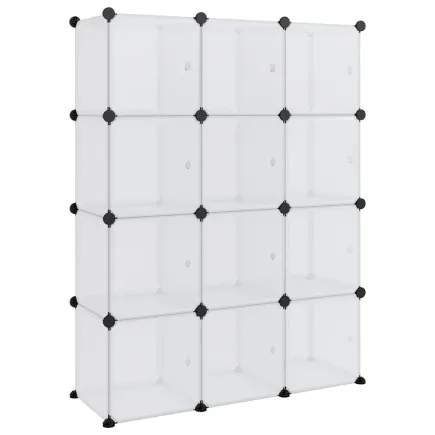 Cubes de rangement 12 pcs avec portes Transparent PP 2