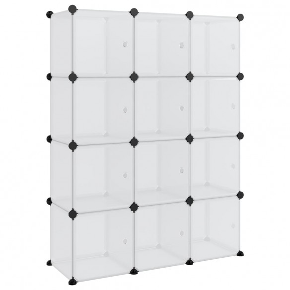 Cubes de rangement 12 pcs avec portes Transparent PP