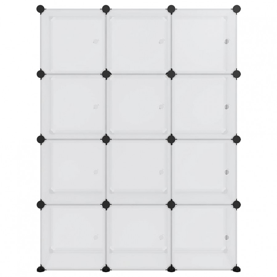 Cubes de rangement 12 pcs avec portes Transparent PP