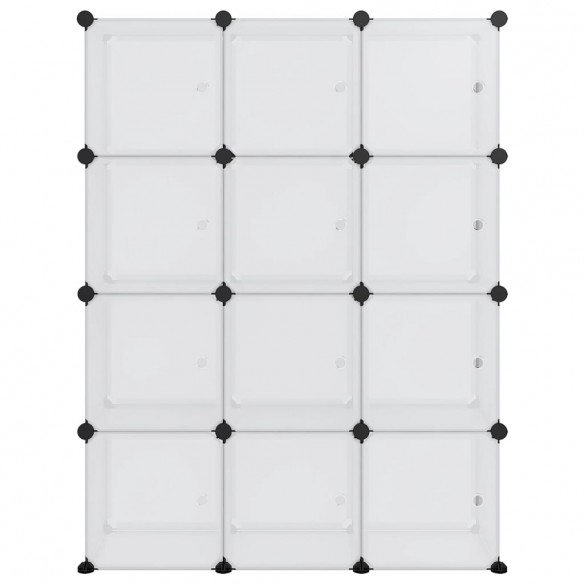 Cubes de rangement 12 pcs avec portes Transparent PP