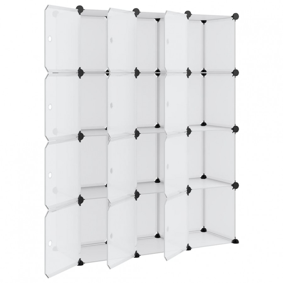 Cubes de rangement 12 pcs avec portes Transparent PP