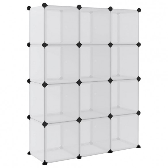 Cubes de rangement 12 pcs avec portes Transparent PP