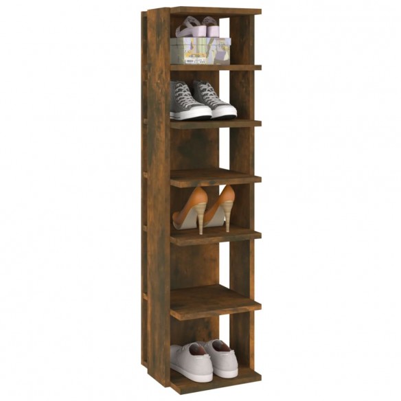 Étagère à chaussures Chêne fumé 27,5x27x102cm Bois d'ingénierie