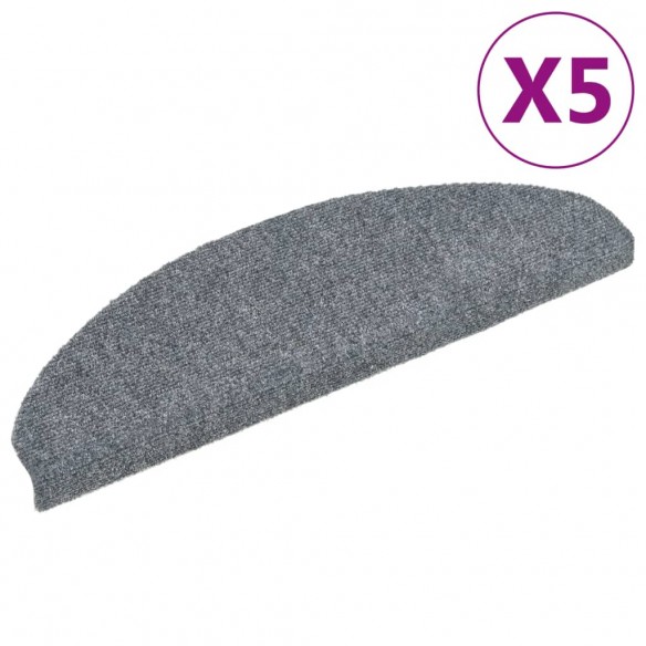 Tapis autoadhésifs de marches 5 pcs Gris clair 65x21x4 cm