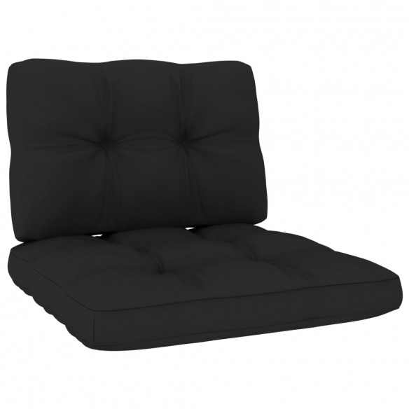 Chaise de jardin avec coussins noir Bois de pin imprégné