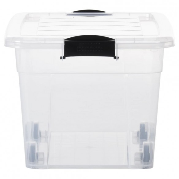 Boîtes de rangement et roues et couvercles 2pcs Transparent 40L