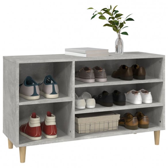 Armoire à chaussures Gris béton 102x36x60 cm Bois d'ingénierie